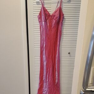 Wild Fable Shimmery Pink Slip Dress with Double Spaghetti Straps